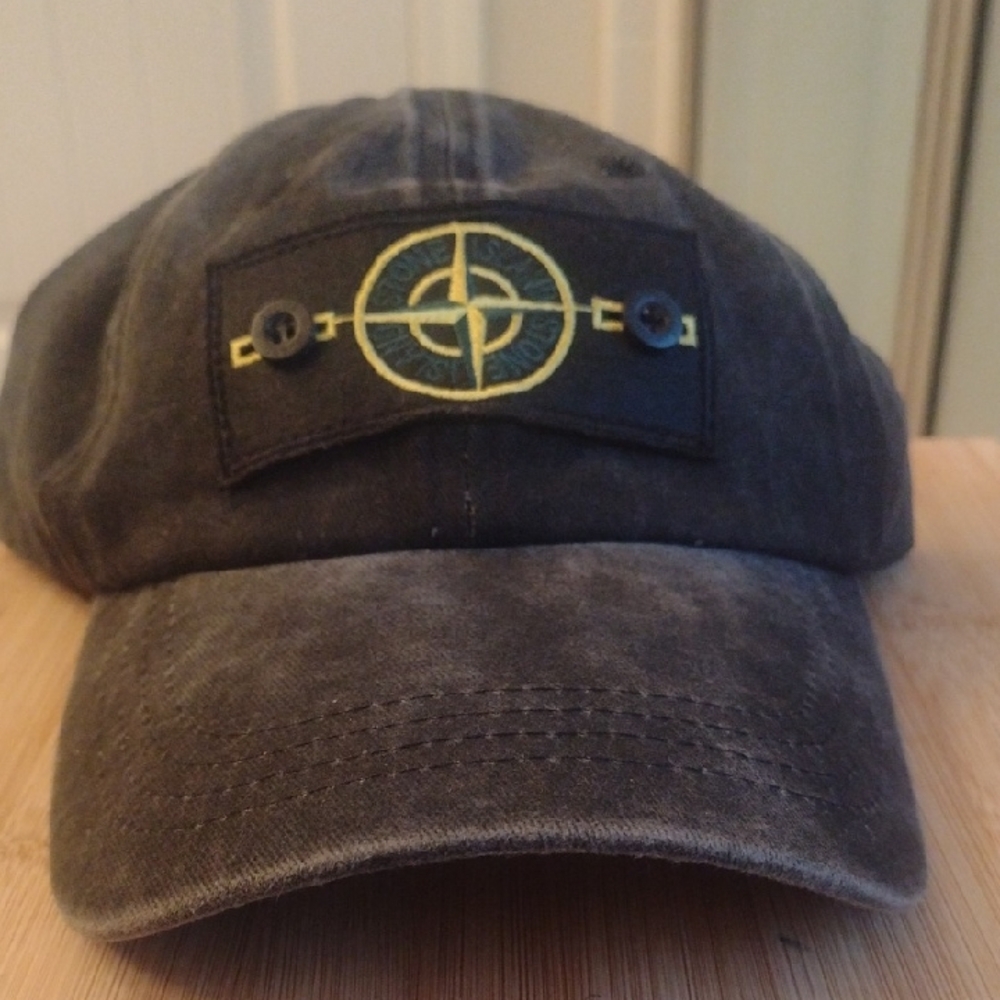Stone Island Charcoal Cap with Yellow Logo